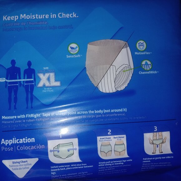 Fit Right Underwear XL (58-68in) 20 Count New - Picture 2 of 4